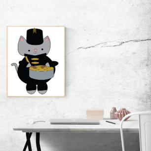 Póster Banda de marcha Gato Snare Drum Black and Gold