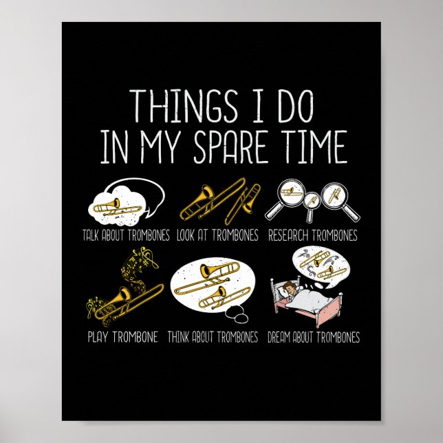 Póster Banda de Marcha Regalo Trombón Hombres Música de J (Frente)