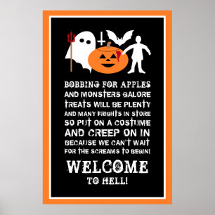 Póster Banda de Monstruos, Bienvenida Halloween
