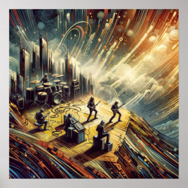 Póster Banda de rock abstracta