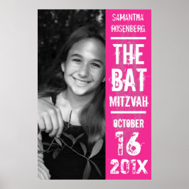 Póster Banda de rock Bat Mitzvah Poster en rosa