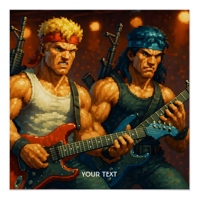 Póster Banda de rock pixelizada (Anverso)