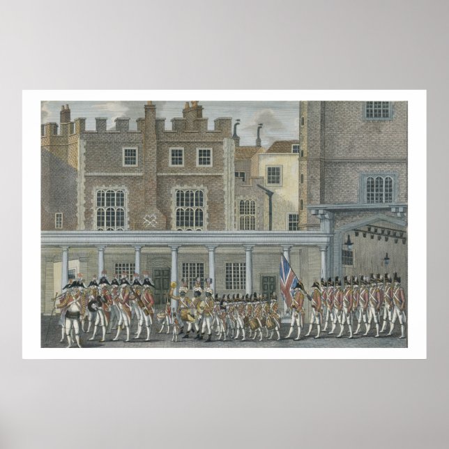 Póster Banda militar en el Palacio de Santiago, a finales (Frente)