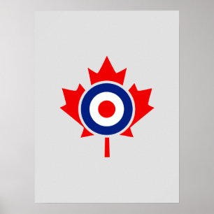 Póster Banda Mod Roundel Mod de hojas de arce canadiense