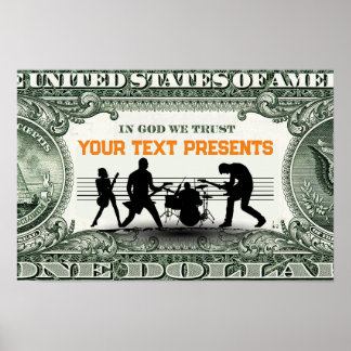 Póster Banda musical y dinero personalizado