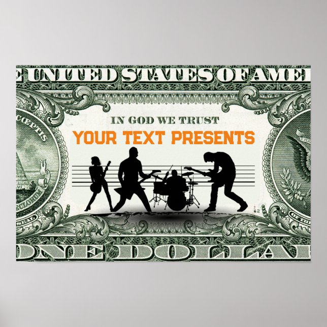 Póster Banda musical y dinero personalizado (Frente)