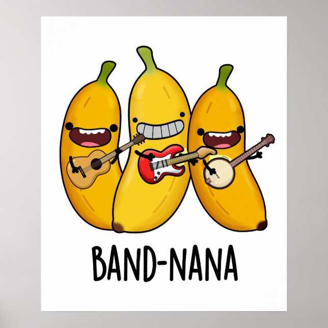 Póster Banda-nana Funny Fruit Banana Pun (Frente)