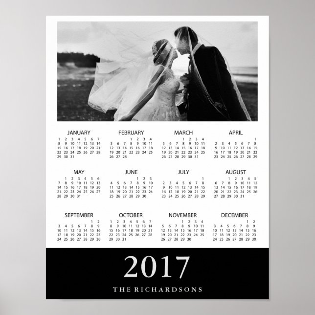 Póster Banda negra | Modern Minimal 2017 Photo Calendar (Frente)
