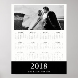 Póster Banda negra   Modern Minimal 2018 Photo Calendar