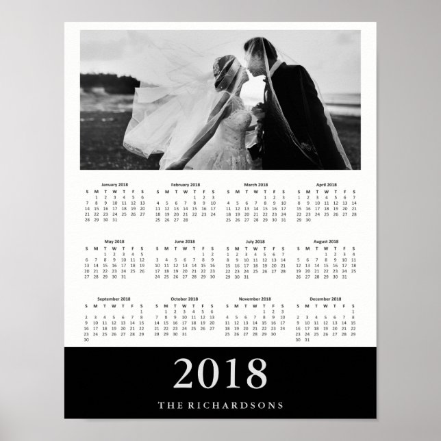 Póster Banda negra | Modern Minimal 2018 Photo Calendar (Frente)