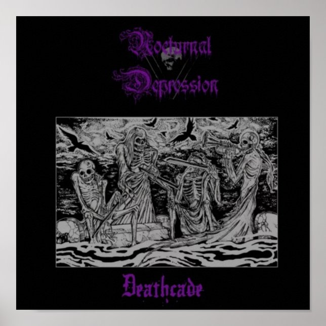 Póster Banda negra muerte metalizado pesada Gótico Álbum (Frente)