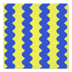 Póster Banda ondulada de cal azul Stripe negrita Acento d