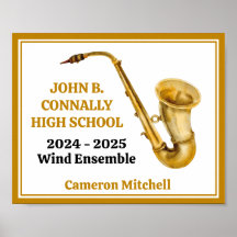 Banda personalizada del jugador saxofón de oro