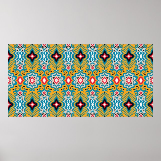 Póster Bandana Print. Vintage seamless pattern with paisl (Frente)