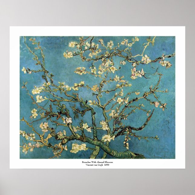 Póster Bandas con flores de almendra de Vincent van Gogh (Frente)
