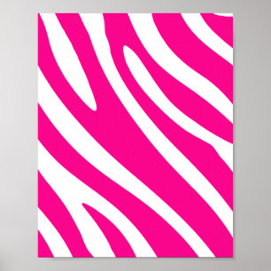 Póster Bandas de cebra rosa negrita