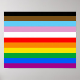 Póster Bandas de la bandera del progreso LGBTQ+