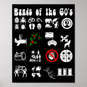 Póster Bandas de Pop Rock icónicas y divertidas de los 60