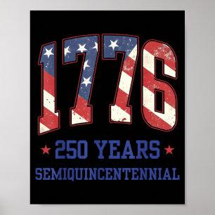 Póster Bandera 250 Años 1776-2026 250 cumpleaños Aniversa