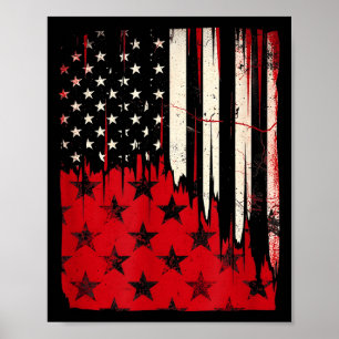 Póster Bandera 4 de julio día de la independencia de EE. 