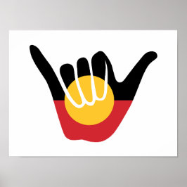 Póster Bandera aborigen australiana Shaka, cartel de perd