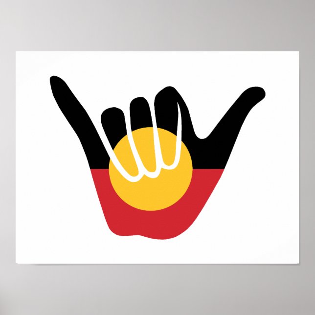 Póster Bandera aborigen australiana Shaka, cartel de perd (Frente)