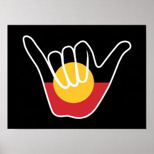 Póster Bandera aborigen australiana Shaka, cartel de perd