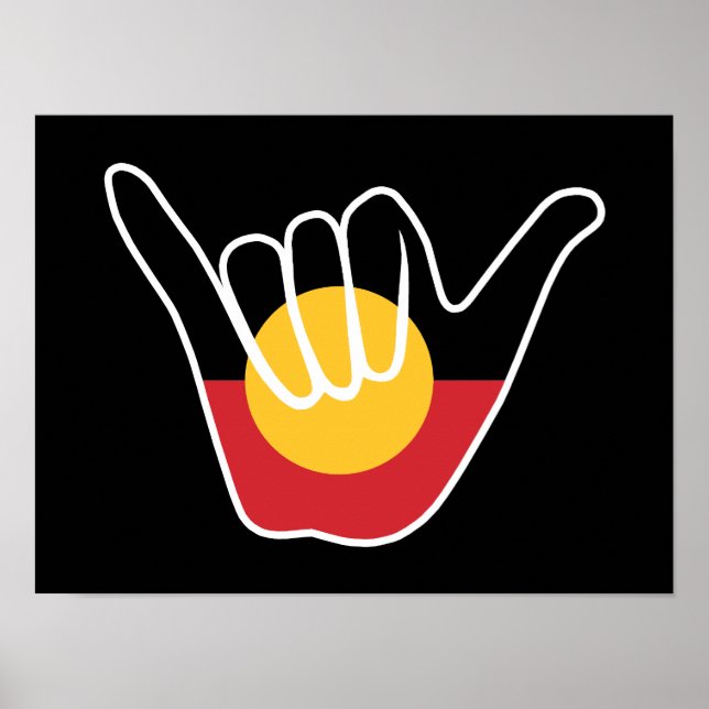 Póster Bandera aborigen australiana Shaka, cartel de perd (Frente)