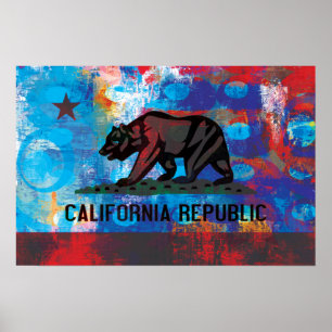 Póster Bandera abstracta de California