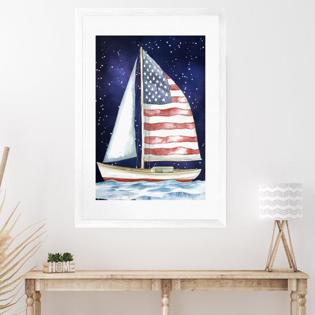 Póster Bandera acuática norteamericana navegando bajo las (Subido por el creador)