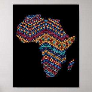 Póster Bandera africana Kente Cloth Orgullo negro African