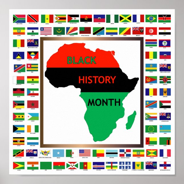 Póster Bandera africana y negra (Frente)