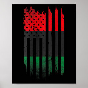 Póster Bandera afroamericana 1865 Orgullo de historia neg