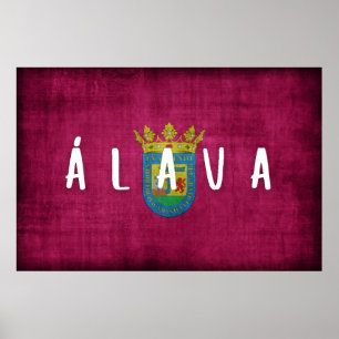 Póster Bandera Álava - España Retro Vintage