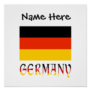 Póster Bandera alemana Alemania Negra Personalización