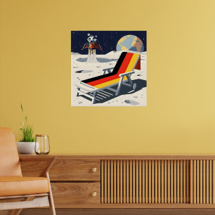 Póster Bandera alemana divertida