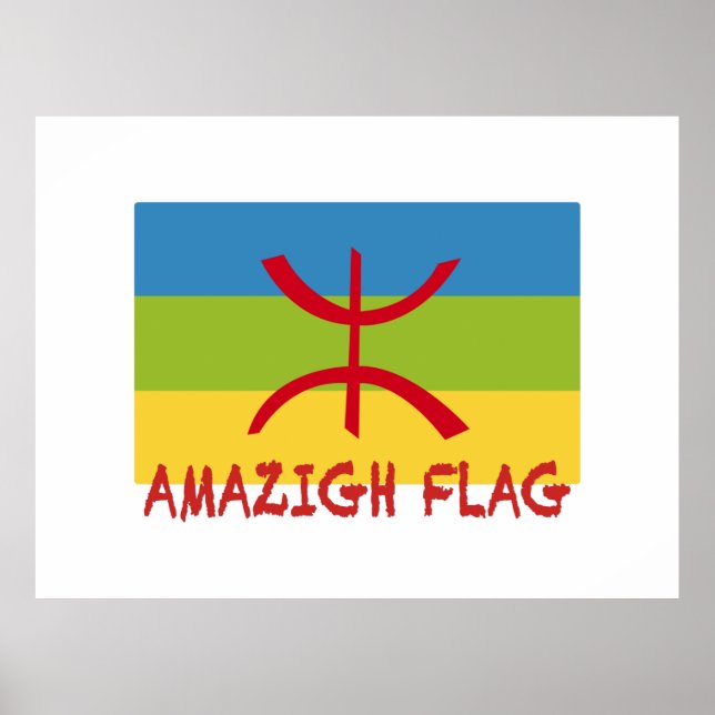 Póster Bandera amazigh - bandera bereber-Drapeau Amazigh (Frente)
