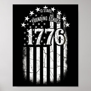 Póster bandera americana 1776 betsy ross 13 estrellas usa
