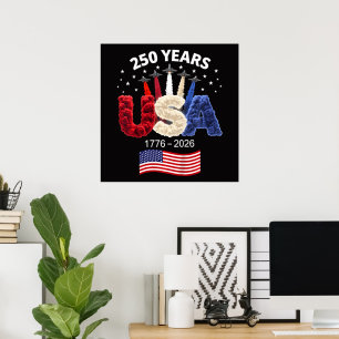 Póster Bandera Americana 250 Aniversario de EE. UU. 250 A