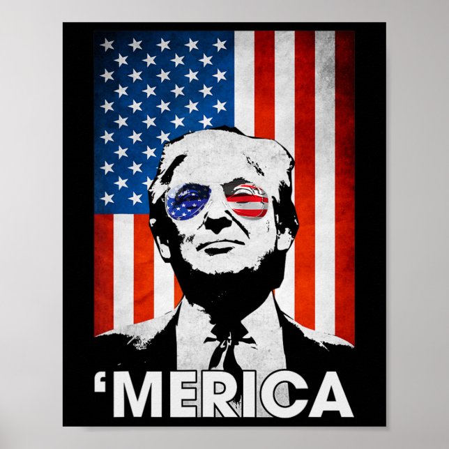 Póster Bandera Americana 4 De Julio Murica Patriótica (Frente)