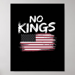 Póster Bandera Americana al Revés Distorsionada Sin Reyes