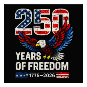 Póster bandera americana aniversario 250 EE. UU.