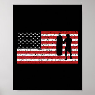 Póster Bandera Americana Boxeo Regalo Hombres Mujeres