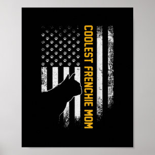 Póster Bandera Americana Bulldog francés más frío para ma