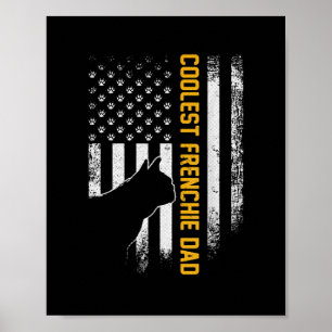 Póster Bandera Americana Bulldog francés más frío para pa