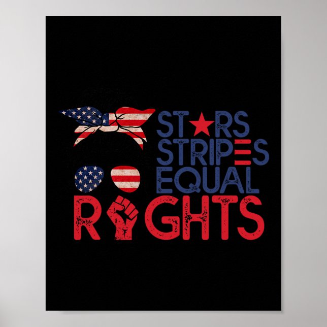 Póster Bandera Americana Bun Pro Choice Star Stripes Equa (Frente)