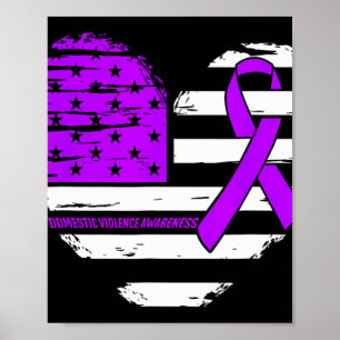 Póster Bandera Americana Corazón Violencia Doméstica Sens