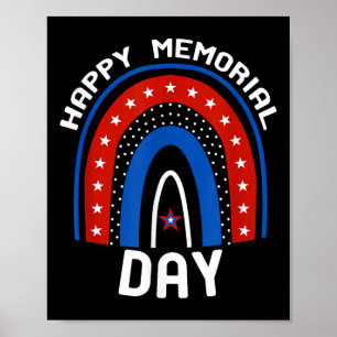 Póster Bandera Americana de Arcoíris Feliz Día de los Caí