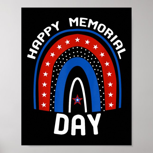 Póster Bandera Americana de Arcoíris Feliz Día de los Caí (Frente)