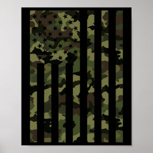 Póster Bandera Americana De Camuflaje Usa Hombres Chicos 